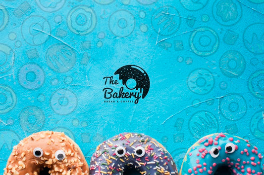 Free Mix Of Sprinkled Colorful Donuts With Psd