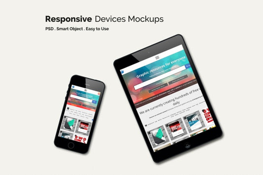 Free Mobile Phone And Tablet Mock Up Psd