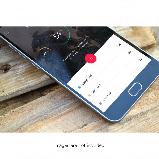 Free Mobile Phone On Wood Mock Up Psd