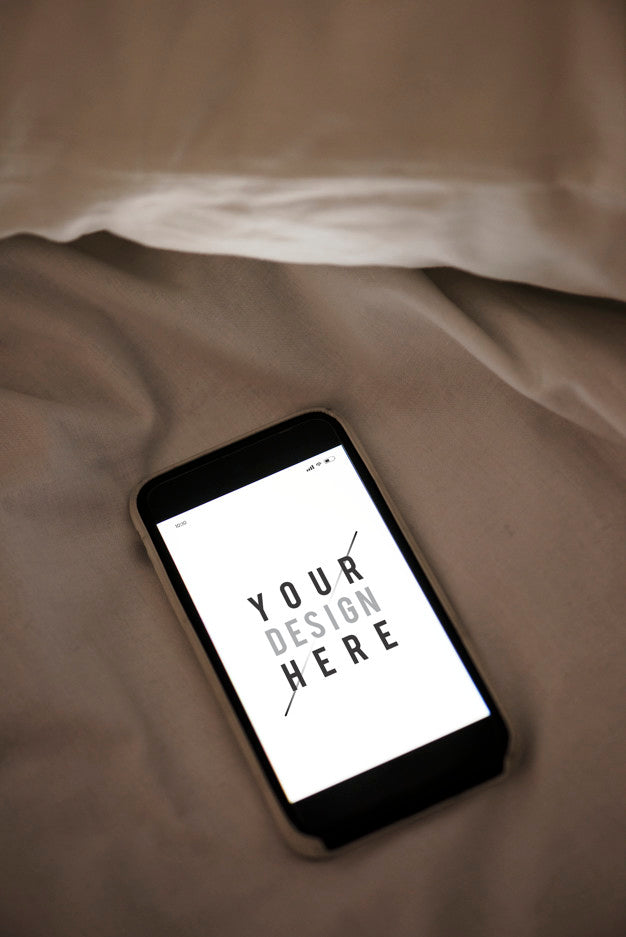 Free Mobile Phone Screen Mockup On Sheet Surface Psd