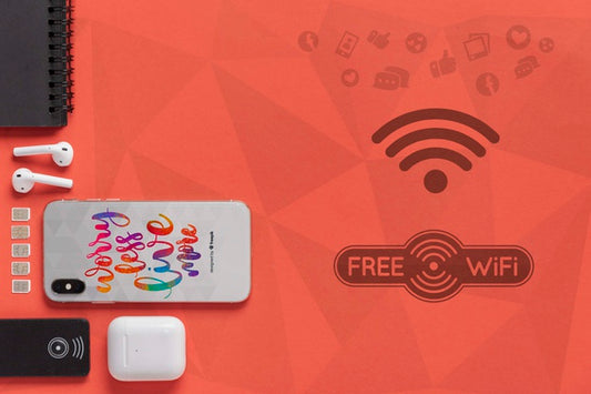 Free Mock-Up 5G Wifi Connection For Devices Psd