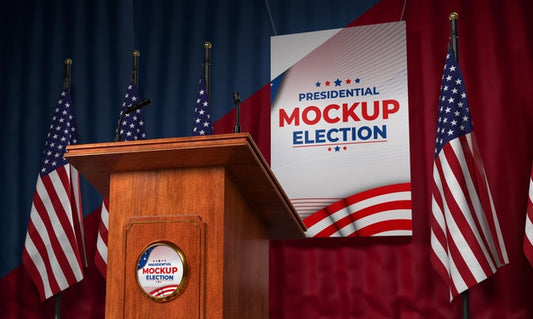 Free Mock-Up American Election Podium Psd