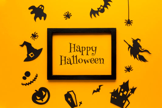 Free Mock-Up And Frame With Halloween Psd