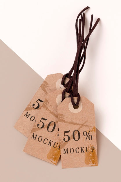 Free Mock-Up Arrangement Of Clothing Tags Psd