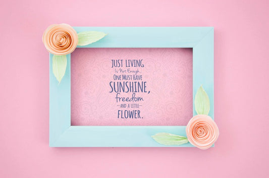 Free Mock-Up Artistic Frame With Positive Message Psd