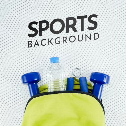 Free Mock-Up Backpack With Sport Equipment Psd