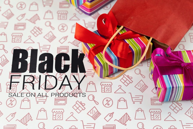 Free Mock-Up Black Friday Shopping Day Psd