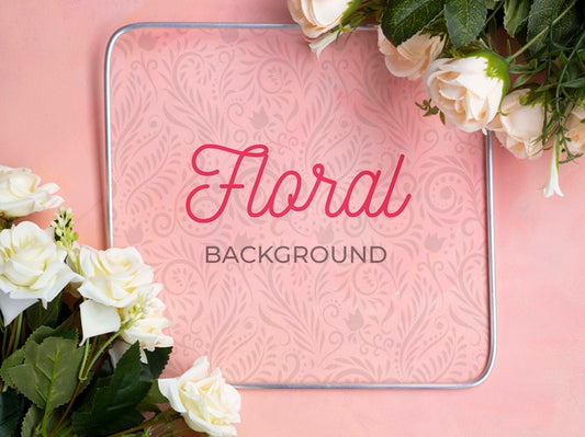 Free Mock-Up Blooming Flowers Bouquet Psd