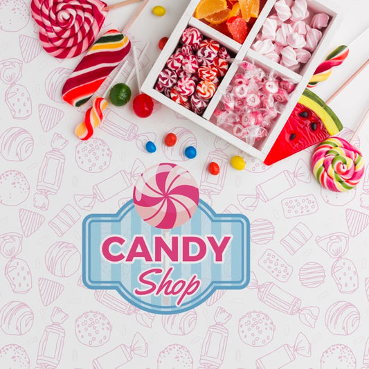 Free Mock-Up Candies On Table Psd