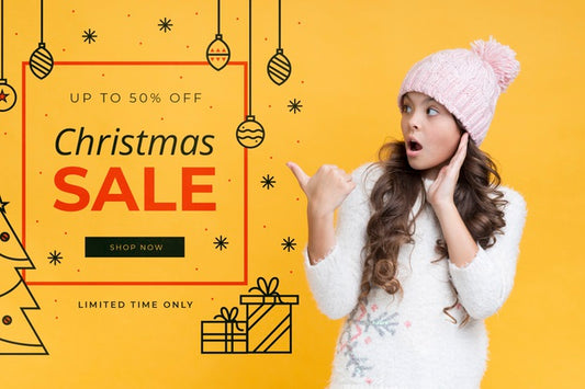 Free Mock-Up Christmas Promotional Dicount Psd