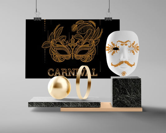 Free Mock-Up Decorations Prepared For Carnival Psd