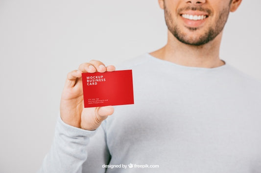 Free Mock Up Design With Smile And Business Card Psd