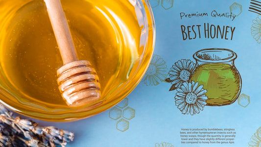 Free Mock-Up Deslicious Honey On Bowl Psd