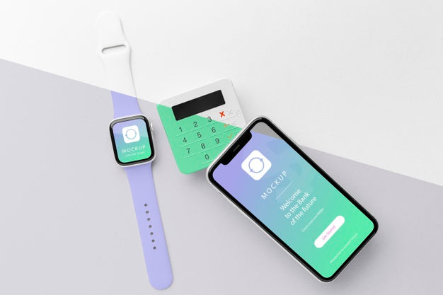 Free Mock-Up E-Payment With Smartwatch Psd