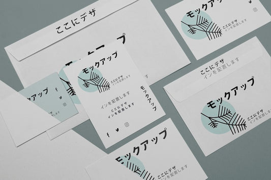 Free Mock-Up For Japanese Business Company On Documents Psd