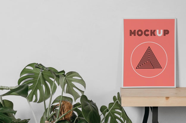 Free Mock Up Frame On Shelf Psd