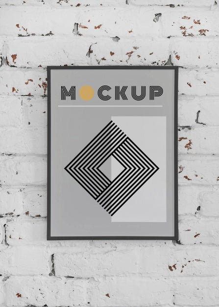 Free Mock Up Frame On Wall Psd