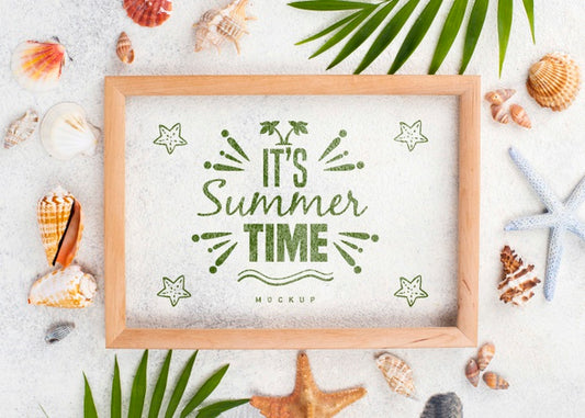 Free Mock-Up Frame Summer Quote Psd