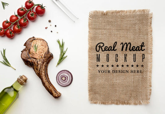 Free Mock-Up Grilled Meat Psd