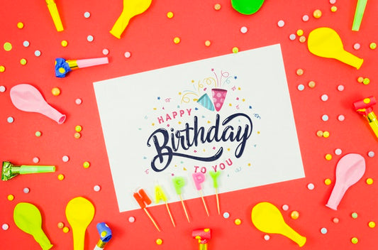 Free Mock-Up Happy Birthday Card Psd