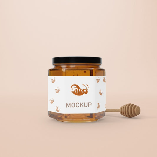 Free Mock-Up Jar With Honey Psd