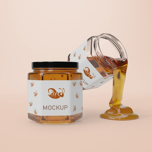Free Mock-Up Jars With Honey Psd
