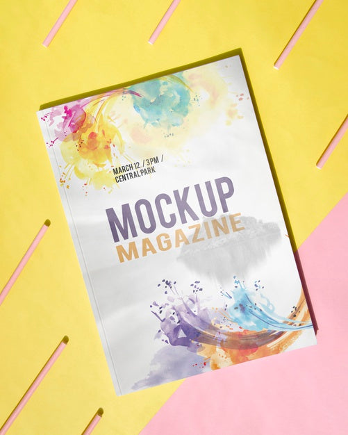 Free Mock Up Magazine On A Simple Background Psd