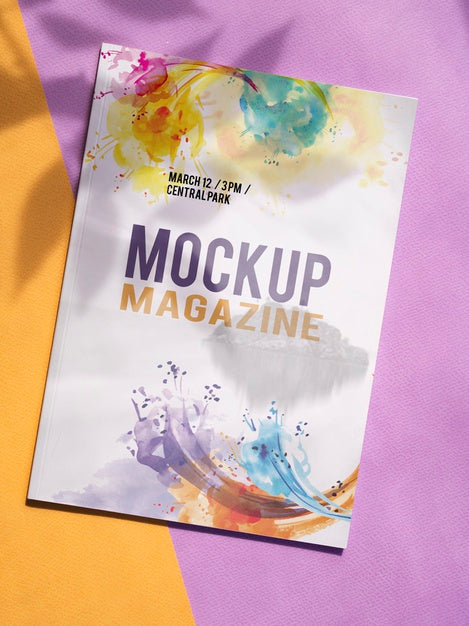 Free Mock Up Magazine On Minimalist Background Psd