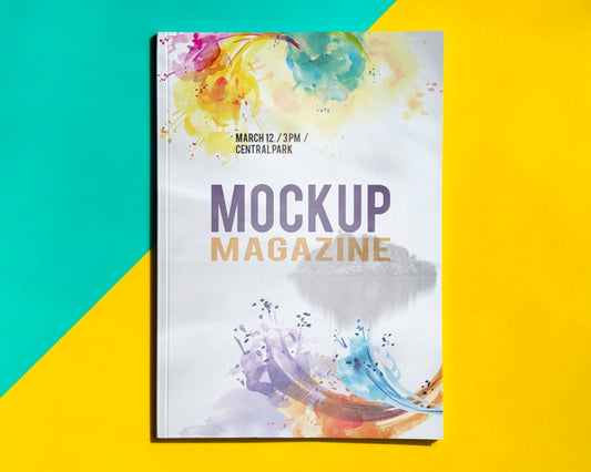 Free Mock Up Magazine On Simple Background Psd