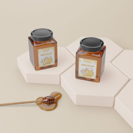 Free Mock-Up Natural Honey Product Psd