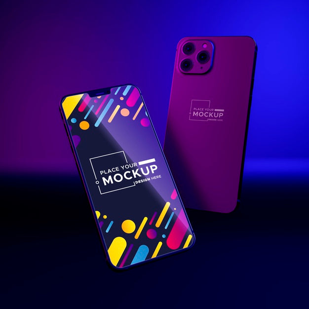Free Mock-Up New Phones Pack Showcase Psd