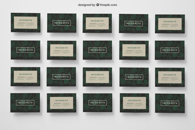 Free Mock Up Of 20 Business Cards Psd