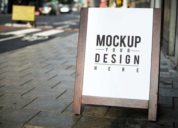 Free Mock Up Of A Standing Poster Psd
