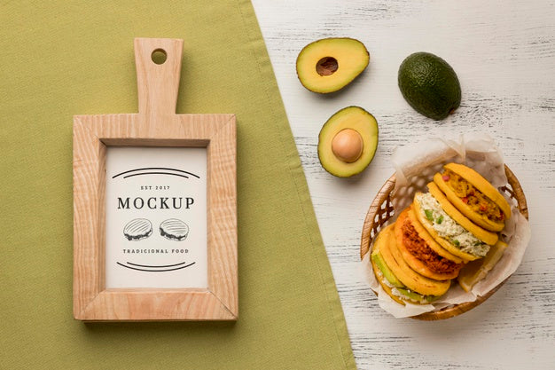 Free Mock-Up Of Avocado And Tortillas Psd