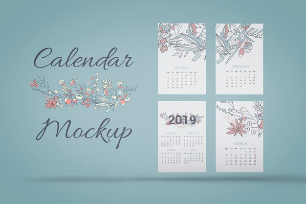 Free Mock Up Of Hand Drawn Calendar Psd