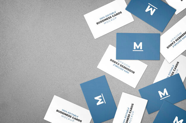 Free Mock Up Of Several Business Cards Disordered Psd