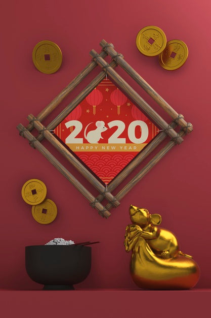 Free Mock-Up Ornaments For New Year Psd