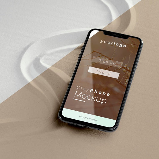 Free Mock-Up Phone In Sand Composition Psd