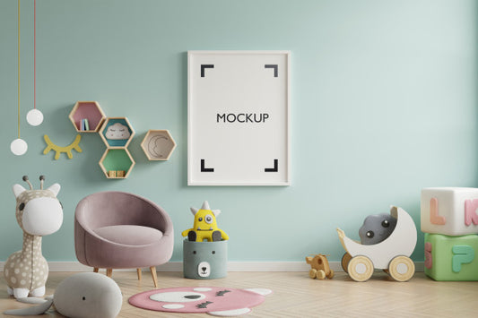 Free Mock Up Poster In Child Room Psd
