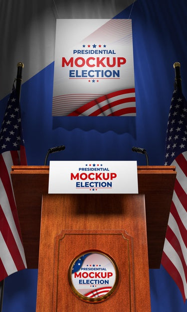 Free Mock-Up Presidential Election Podium For United States Psd