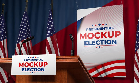 Free Mock-Up Presidential Election Podium For United States Psd