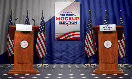 Free Mock-Up Presidential Election Podiums For United States Psd