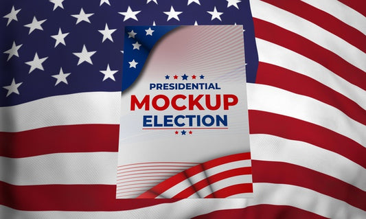 Free Mock-Up Presidential Election Poster For United States With Flag Psd