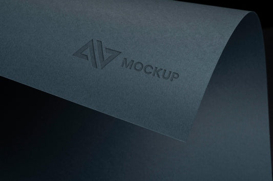 Free Mock-Up Rolled Logo Design Business Psd