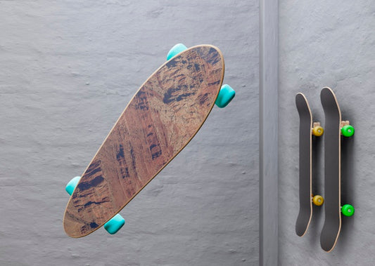 Free Mock-Up Skateboard With Cork Design Psd