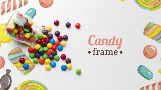 Free Mock-Up Small Candies On Table Psd