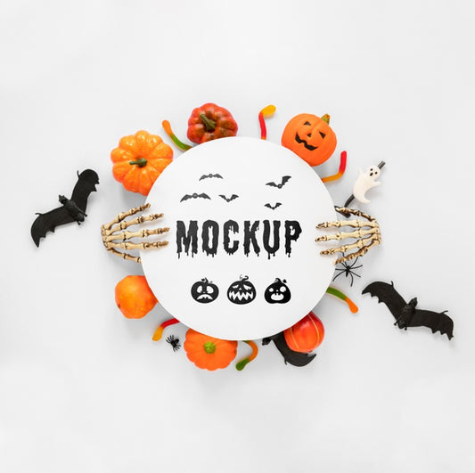 Free Mock-Up Style Halloween Concept Psd