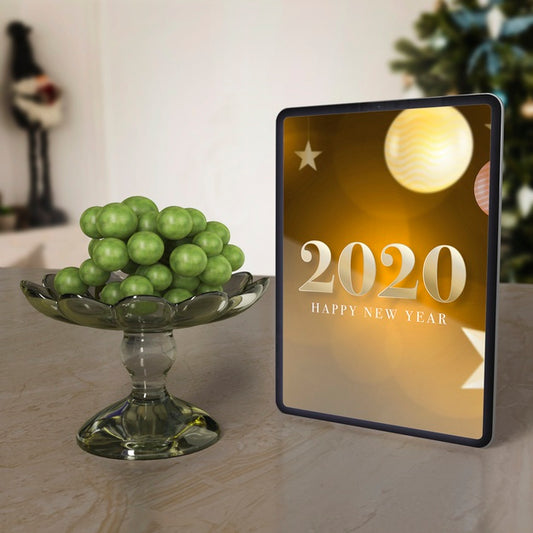Free Mock-Up Tablet With New Year Wish Message On Table Psd
