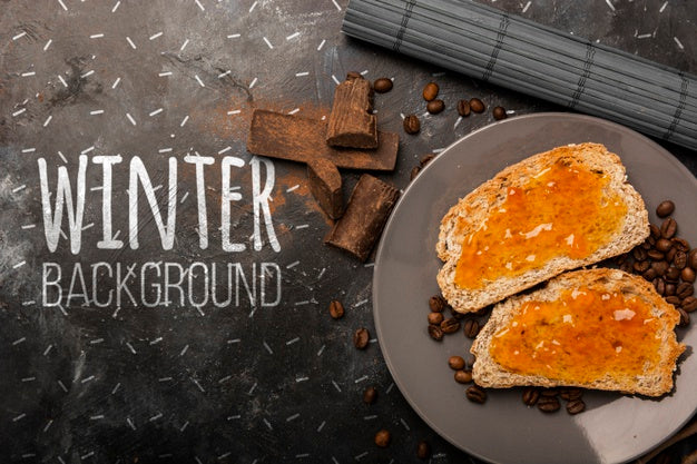 Free Mock-Up Winter Breakfast Set Up Psd