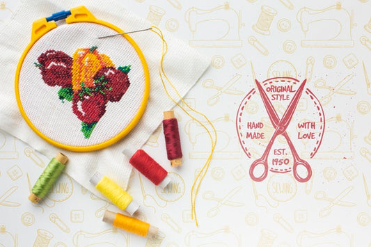 Free Mock-Up With Embroidery On Canvas Psd